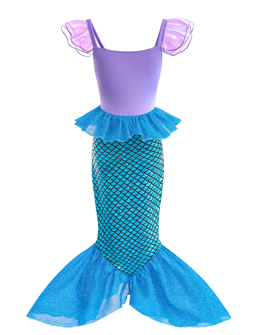 WANSO Mermaid Dress Girl Party Role Playing Girl Dress Birthday Princess Dress Children's Dress Princess Jewelry Wig Crown Set
