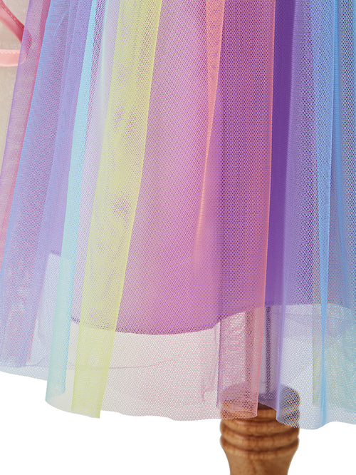 WANSO Girls Elegant Princess Dress with Crown and Jewelry Set - Sleeveless Tulle Party Costume for Halloween, Christmas, Birthday - All-Season Playwear, Princess Dresses for Girls, Halloween Costume, Decorative Bow Detail, Smooth Texture