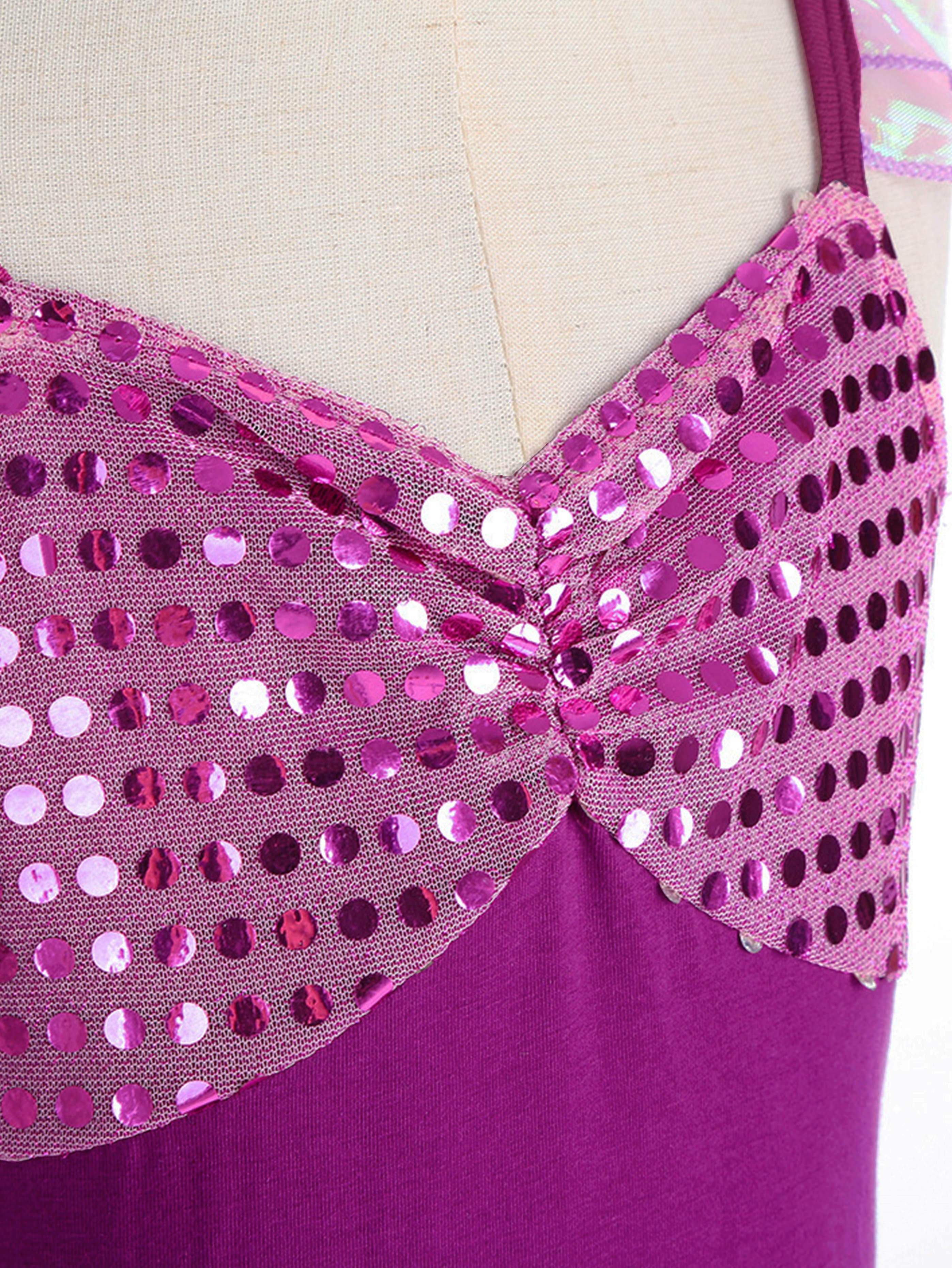 WANSO Girls' Mermaid Princess Party Dress - Sparkling Green Tulle Fluffy Sleeves & Ruffled Neckline for Halloween, Christmas, Birthday - Slim Fit Formal Attire, Mermaid Accessories, Holiday Celebration Wear, Whimsical Fairy Tale, Charming Craftsmanship