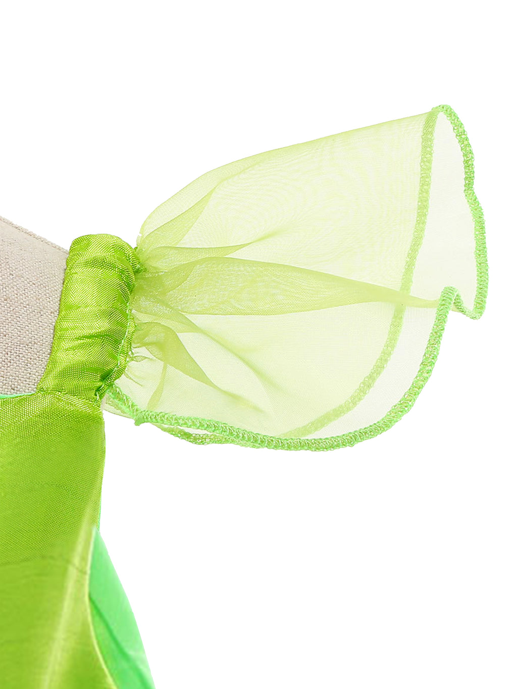 WANSO Girls' Green Lady Princess Party Dress with Tulle Skirt & Ruffled Sleeves - Zipper Front, Round Neck, Stretchy Polyester for Weddings, Halloween, Birthday - Elegant Gift for Ages 3 & Up, Princess Dresses for Girls