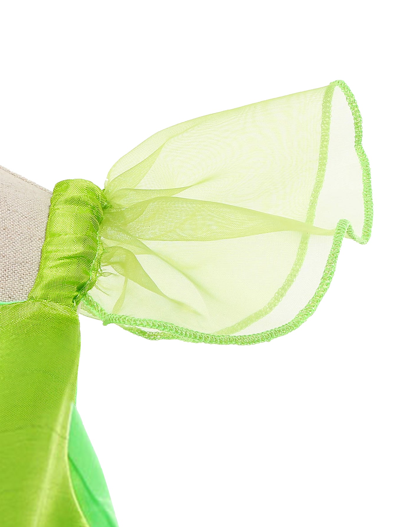 WANSO Girls' Green Lady Princess Party Dress with Tulle Skirt & Ruffled Sleeves - Zipper Front, Round Neck, Stretchy Polyester for Weddings, Halloween, Birthday - Elegant Gift for Ages 3 & Up, Princess Dresses for Girls