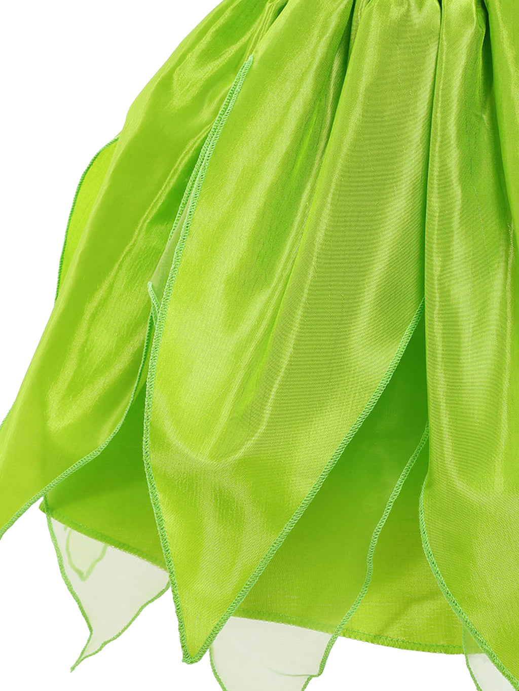 WANSO Girls' Green Lady Princess Party Dress with Tulle Skirt & Ruffled Sleeves - Zipper Front, Round Neck, Stretchy Polyester for Weddings, Halloween, Birthday - Elegant Gift for Ages 3 & Up, Princess Dresses for Girls