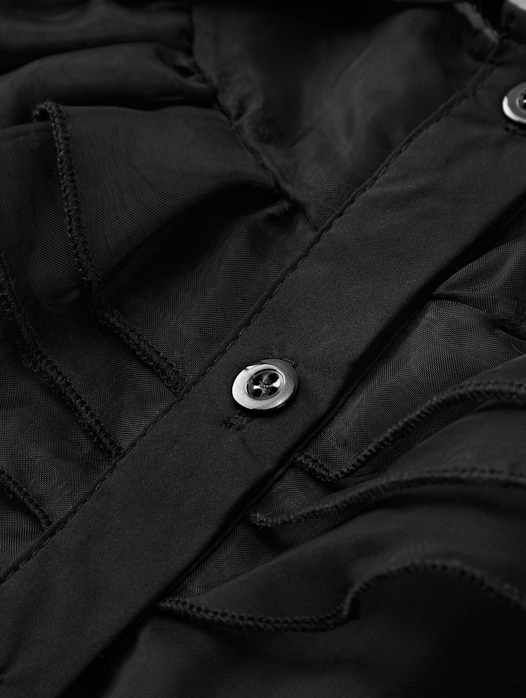 WANSO Black Princess Dress for Girls with Wig Set, Christmas Role Play Halloween Birthday Party Costume Carnival Mardi Gras