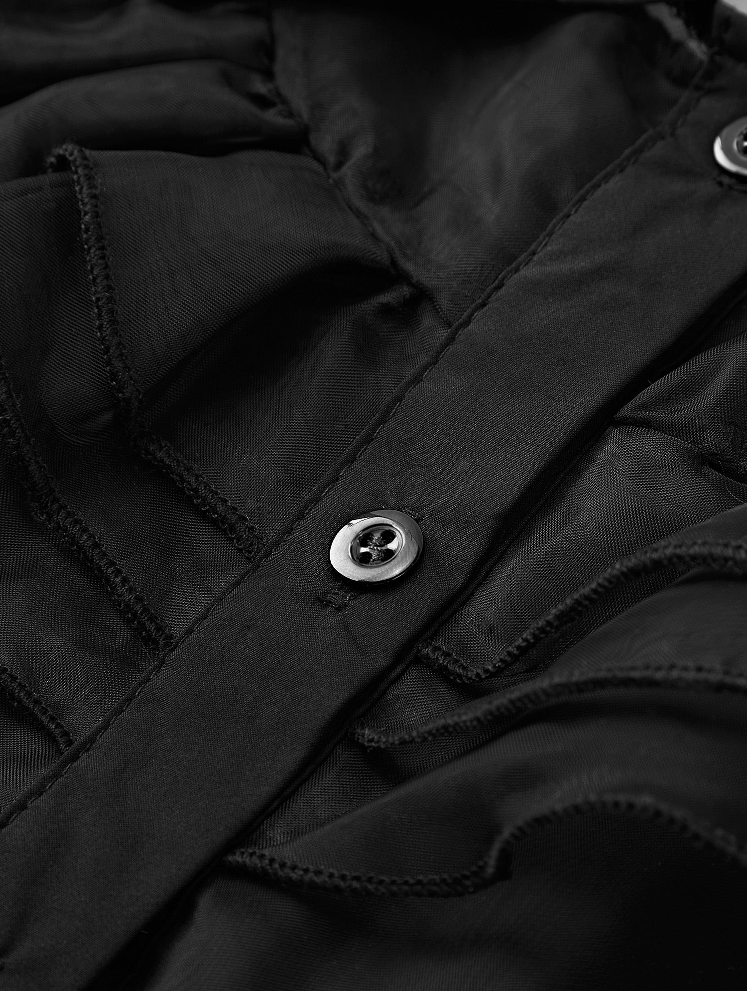 WANSO Black Princess Dress for Girls with Wig Set, Christmas Role Play Halloween Birthday Party Costume Carnival Mardi Gras